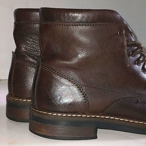 Clarks Dark Brown Leather Lace-Up Mens Ankle Boots size 8 main image 5